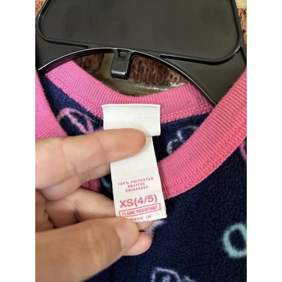 Circo Girls Footed Sleeper Pajamas Frogs Peace Blue XS 4-5 - Picture 6 of 7